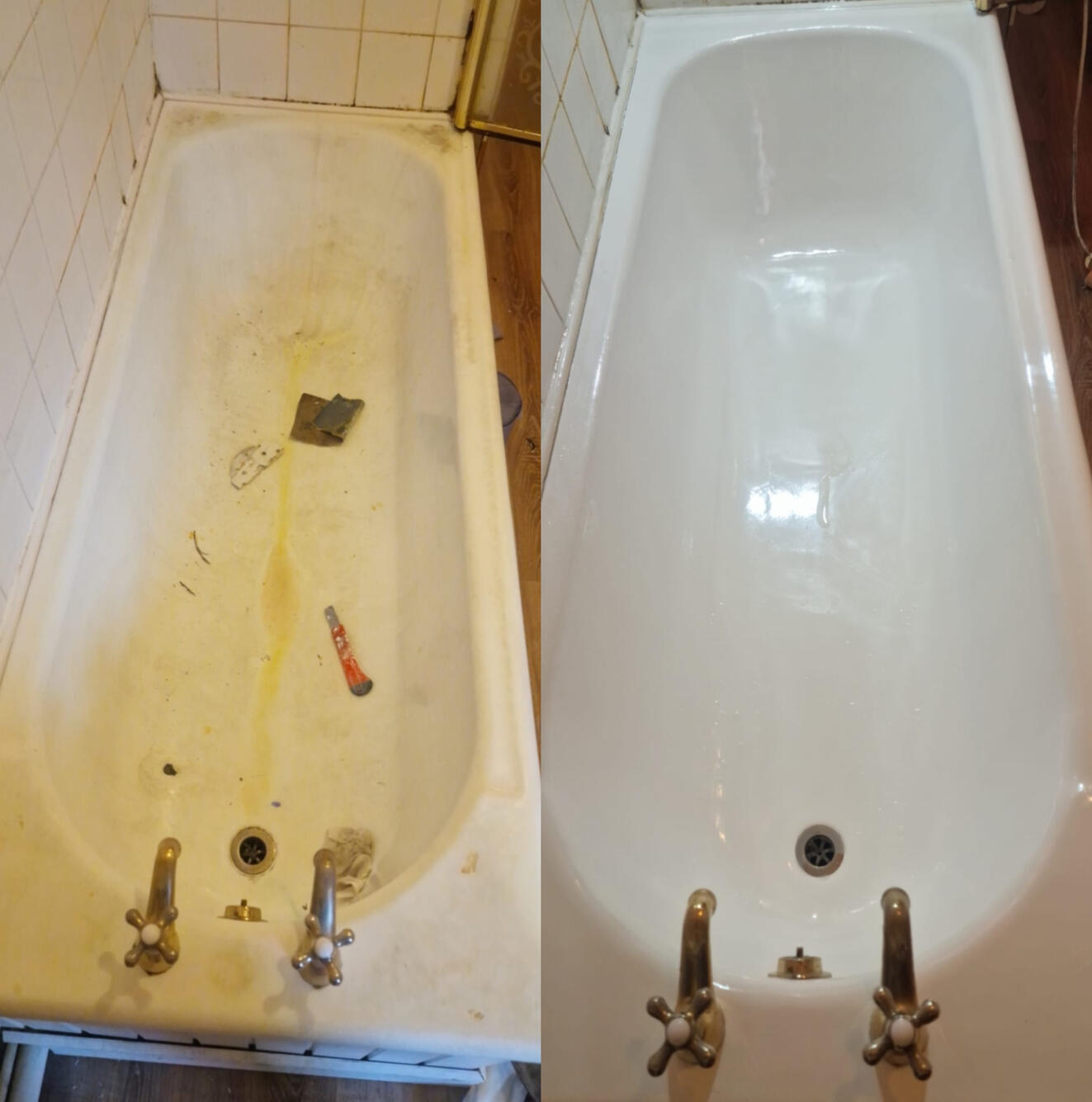 FARMERS BATH RE-ENAMELLED Steel bath resurfaced in Swansea